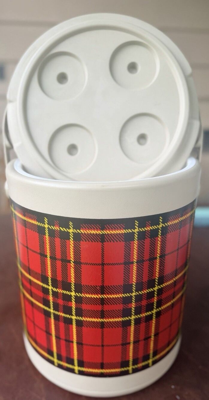 Vintage Red Plaid Insulated Cooler Ice Chest Picnic Camping 1960 Hamilton Skotch
